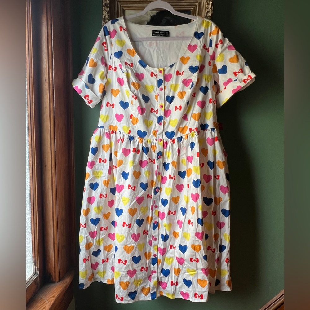 Modcloth x Hello Kitty Gift You My Heart Swing Dress